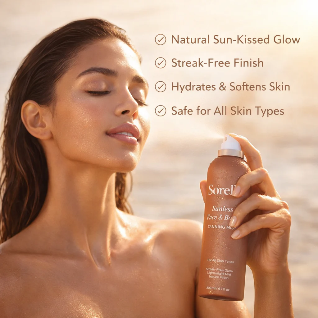 Sorelle Sunless Face & Body Tanning Mist For All Skin Types - Image 2