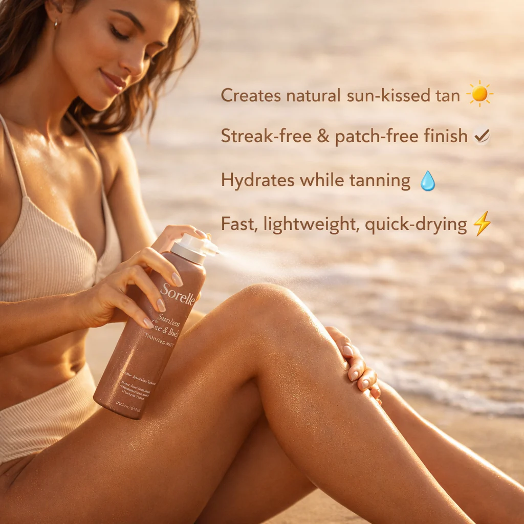 Sorelle Sunless Face & Body Tanning Mist For All Skin Types - Image 3